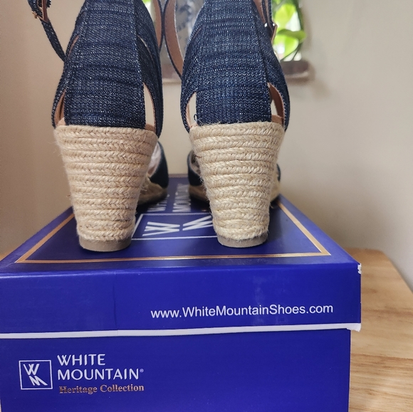White Mountain Blue Denim Espadrilles. - Picture 3 of 5
